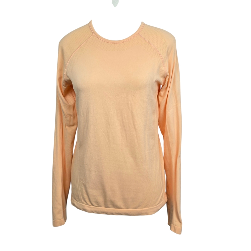 Athleta Women’s Peach Long Sleeve Crewneck Lightweight Shirt Activewear Yoga Gym